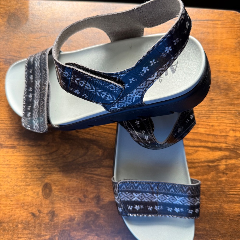 Alegria by P.G. Lite Pewter Sandals. Size 9 Women.